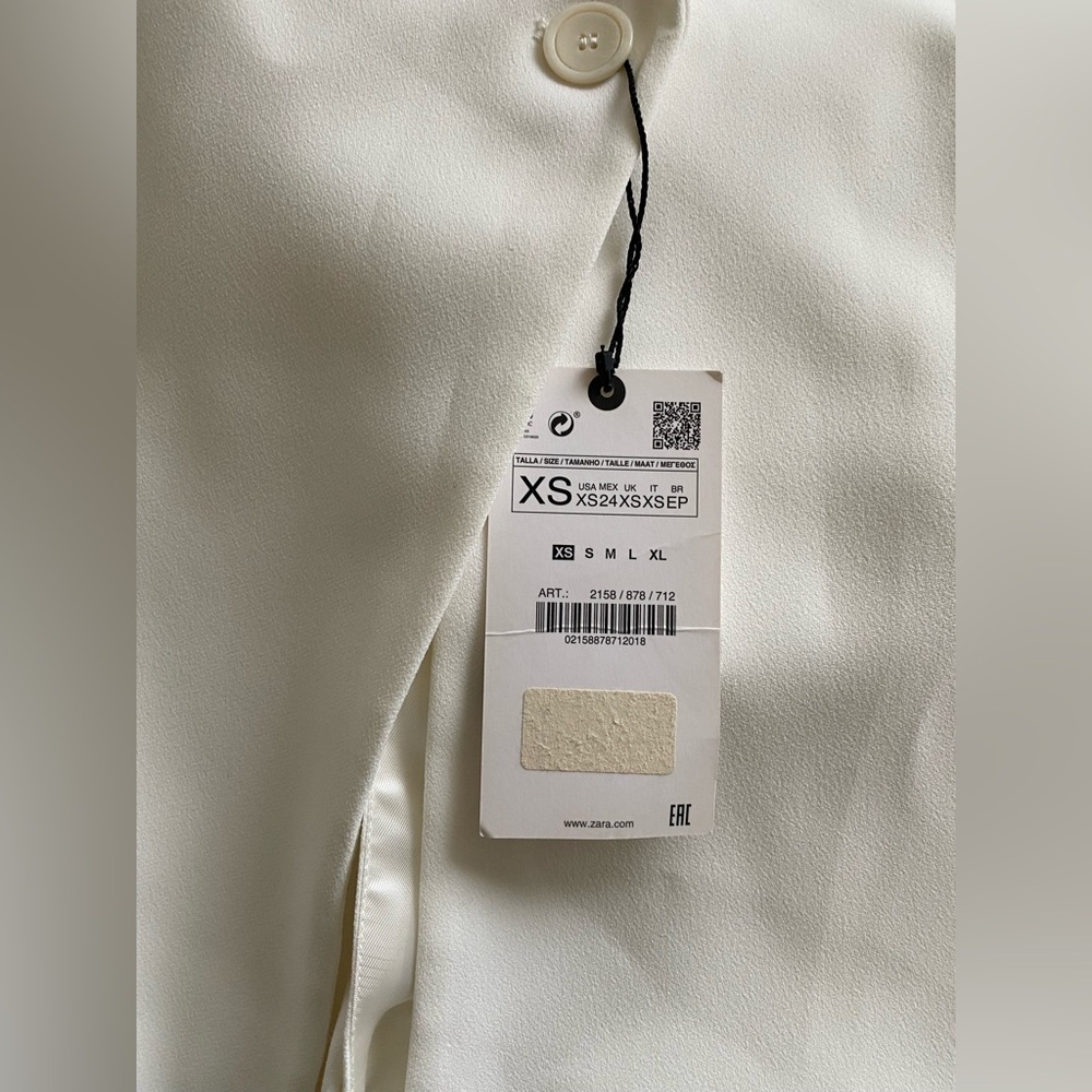 ZARA Long White Vest. Open Sides. NWT. Perfect Condition. Size XS - Picture 6 of 6